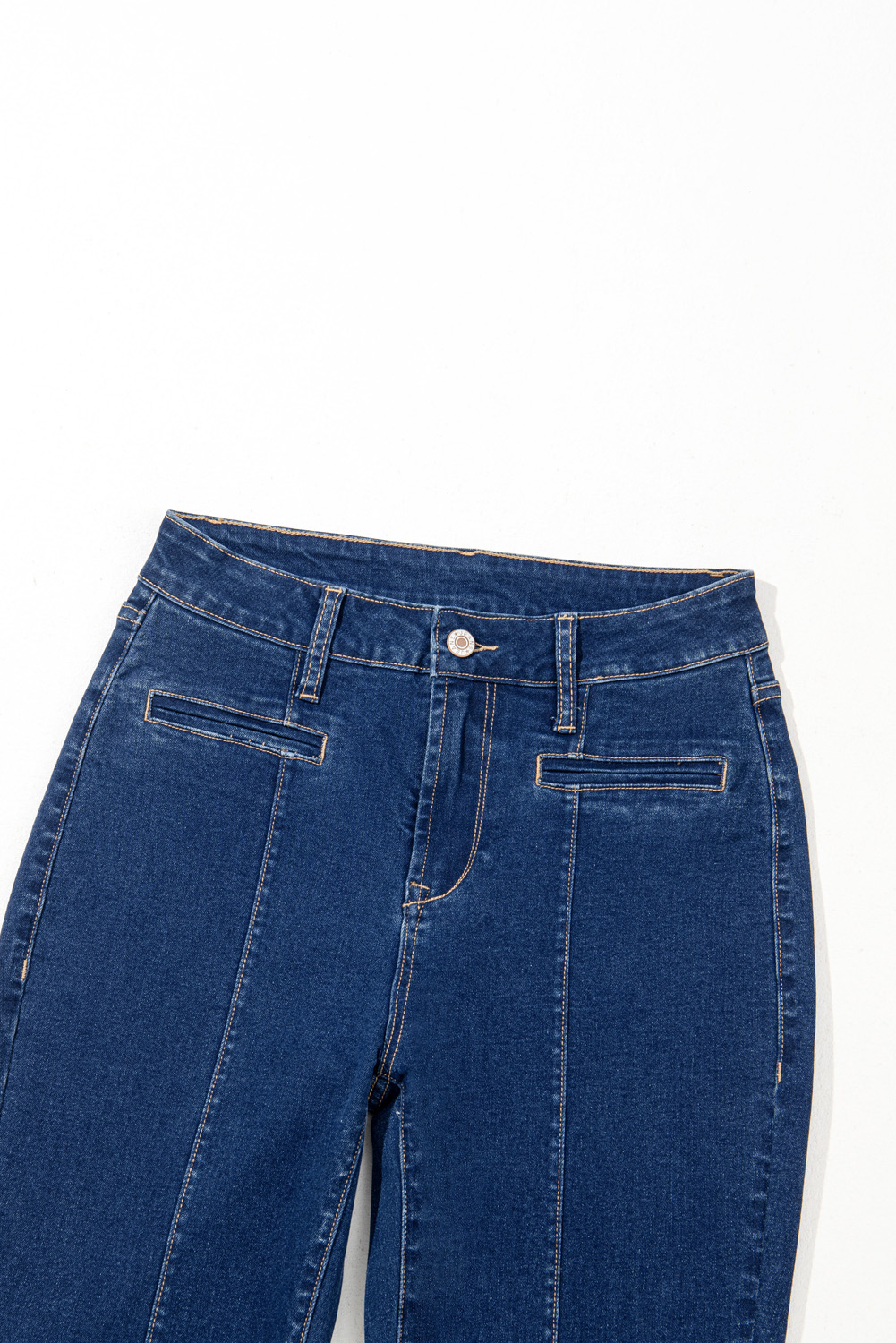 Sail Blue Center Seam Deep Wash Straight Jeans