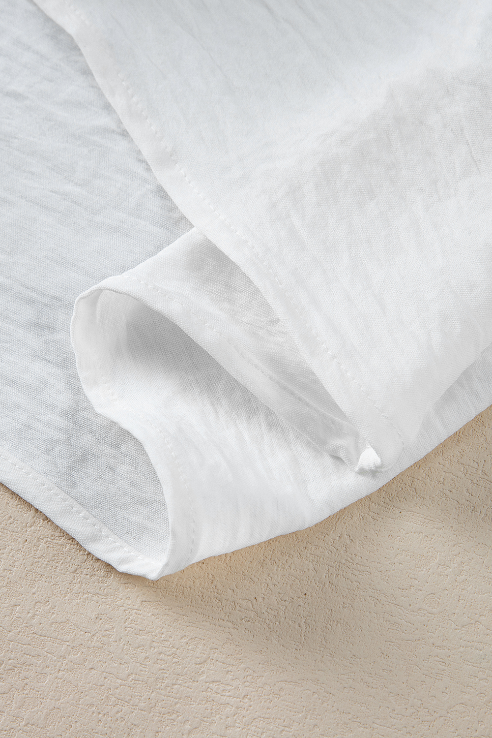 Black Notched Neck Batwing Sleeve Lightweight Blouse