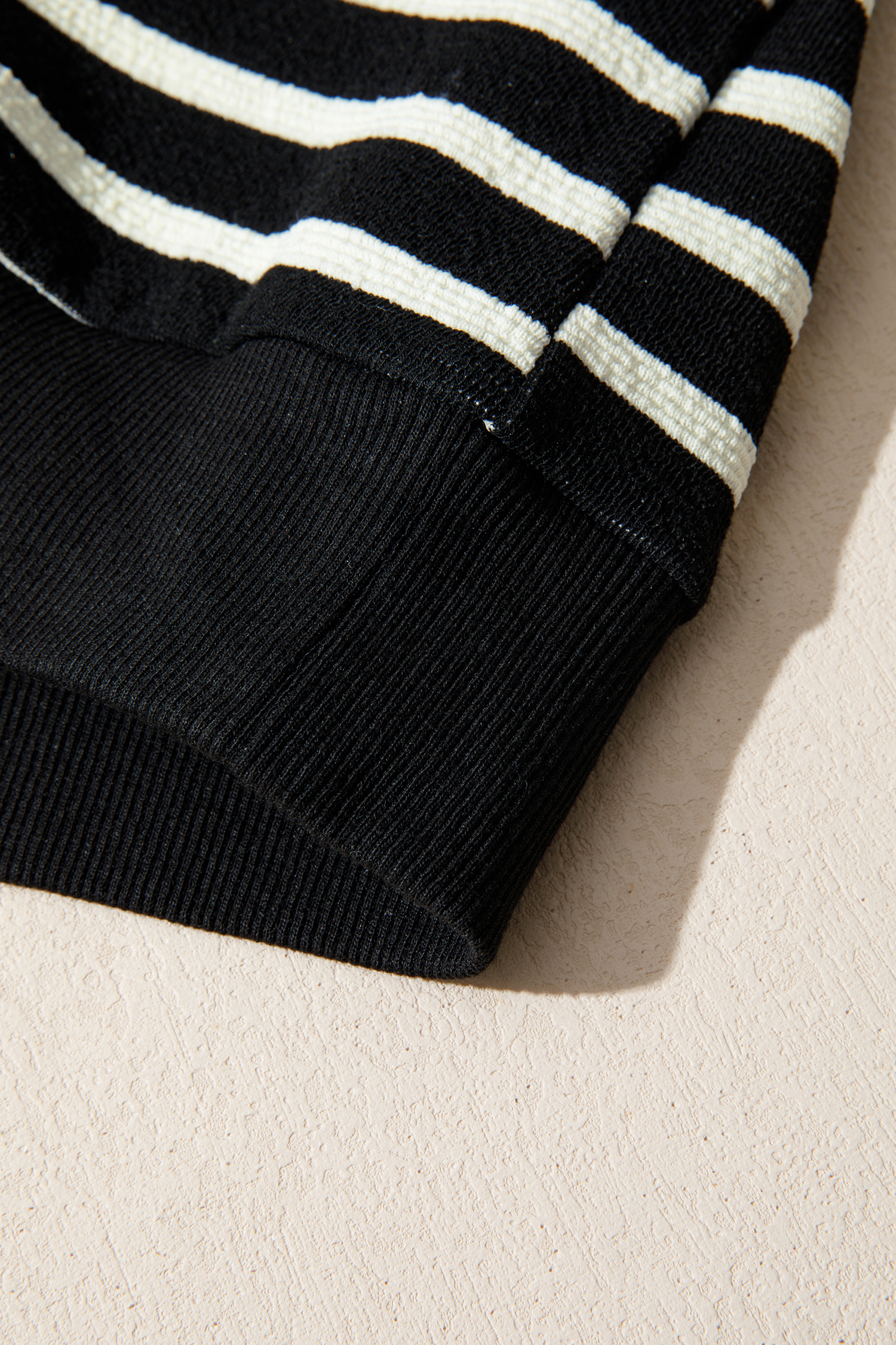 White Stripe Contrast MERRY Letter Christmas Print Drop Shoulder Sweatshirt