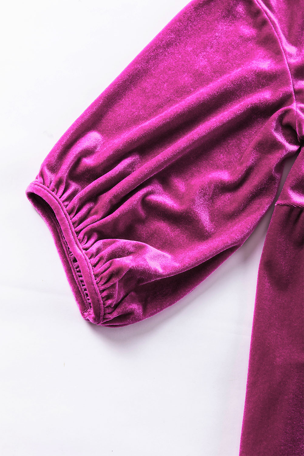 Burgundy 3/4 Sleeve Tunic Babydoll Velvet Shirt