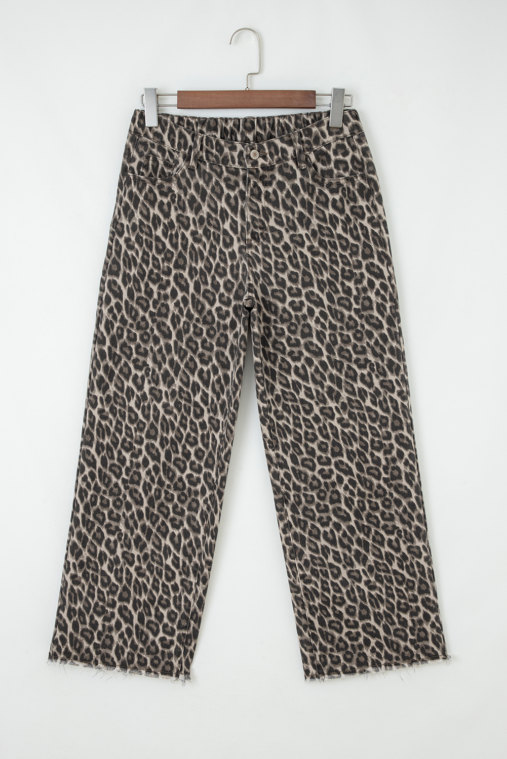 Yellow Leopard Straight Loose Leg Jeans