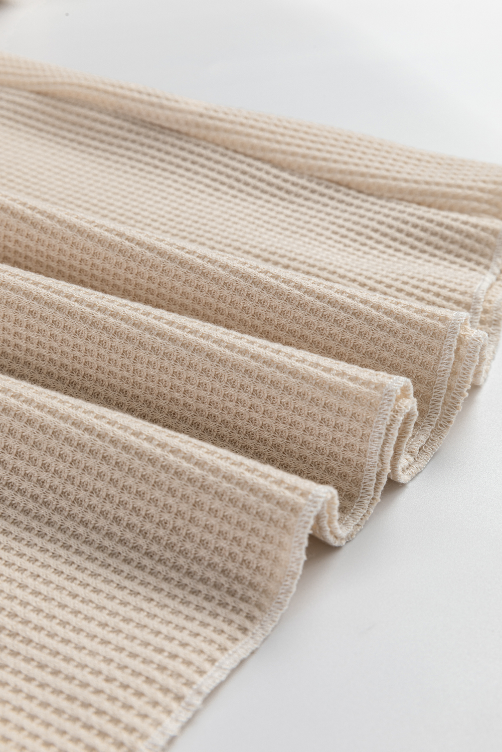 Smoke Gray Textured Round Neck Long Sleeve Top