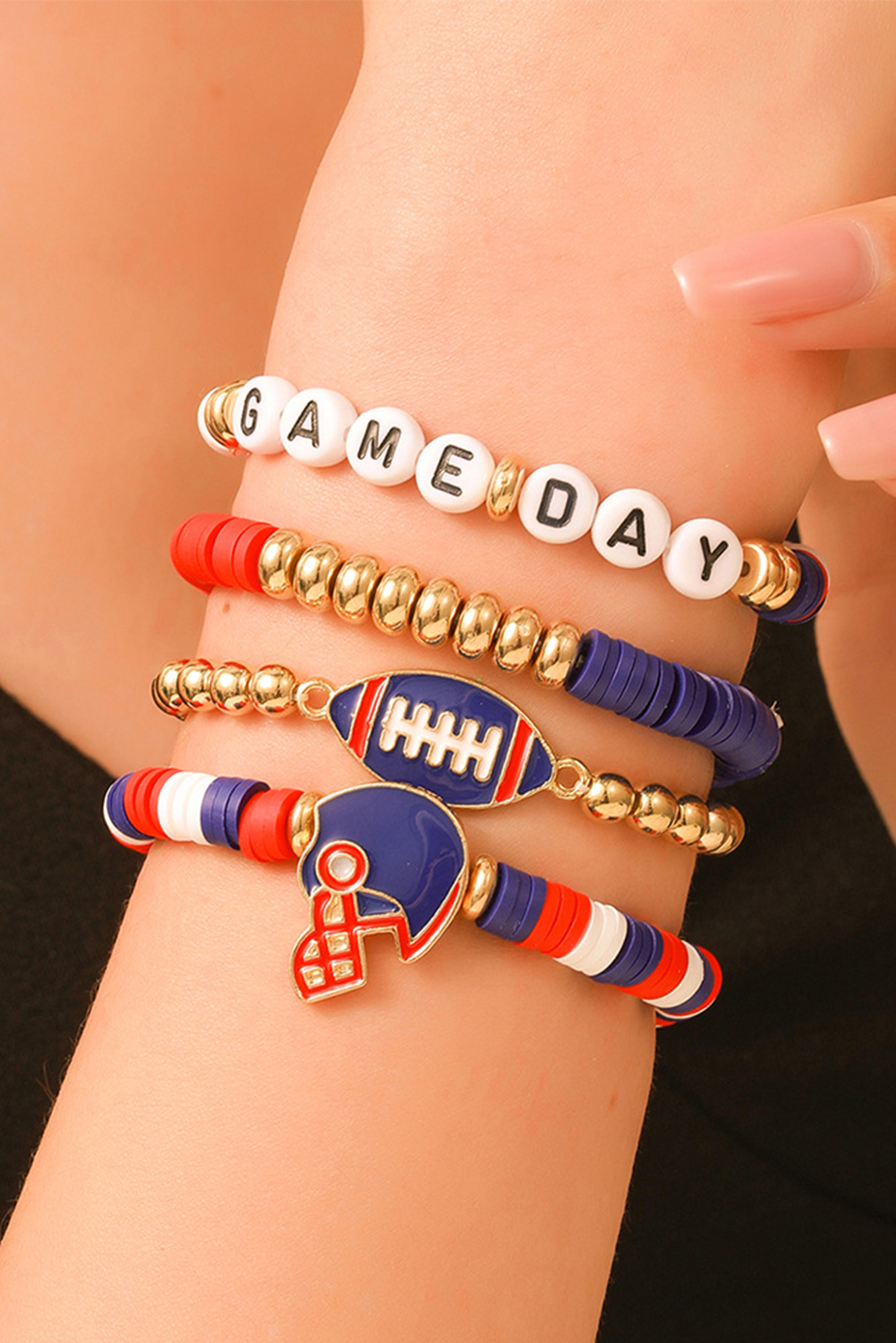 Dark Blue GAME DAY Multilayer Beading Bracelet