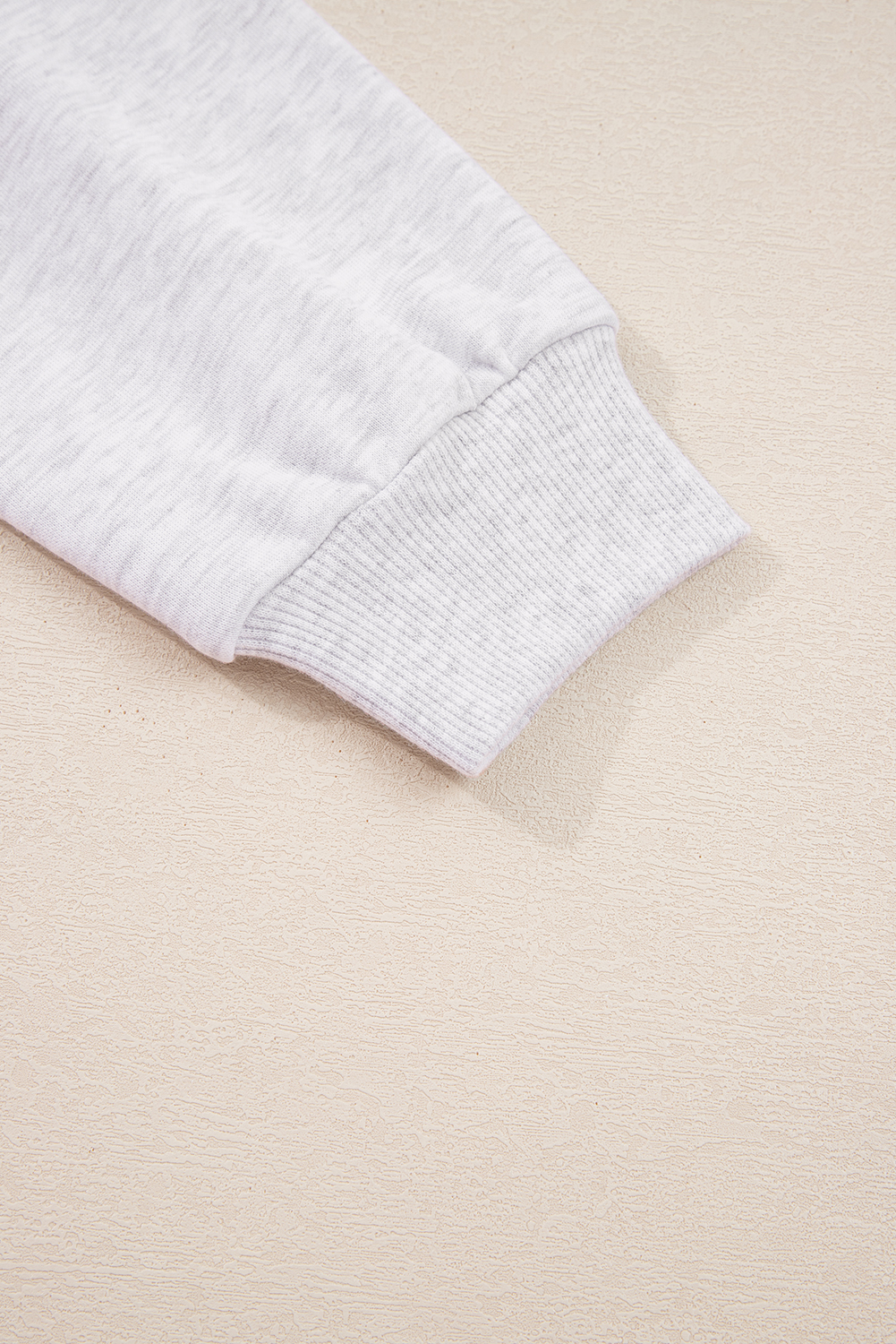 Light Grey 2pcs Contrasted Trim Frilled Collar Drop Shoulder Pullover Drawstring Pant Set