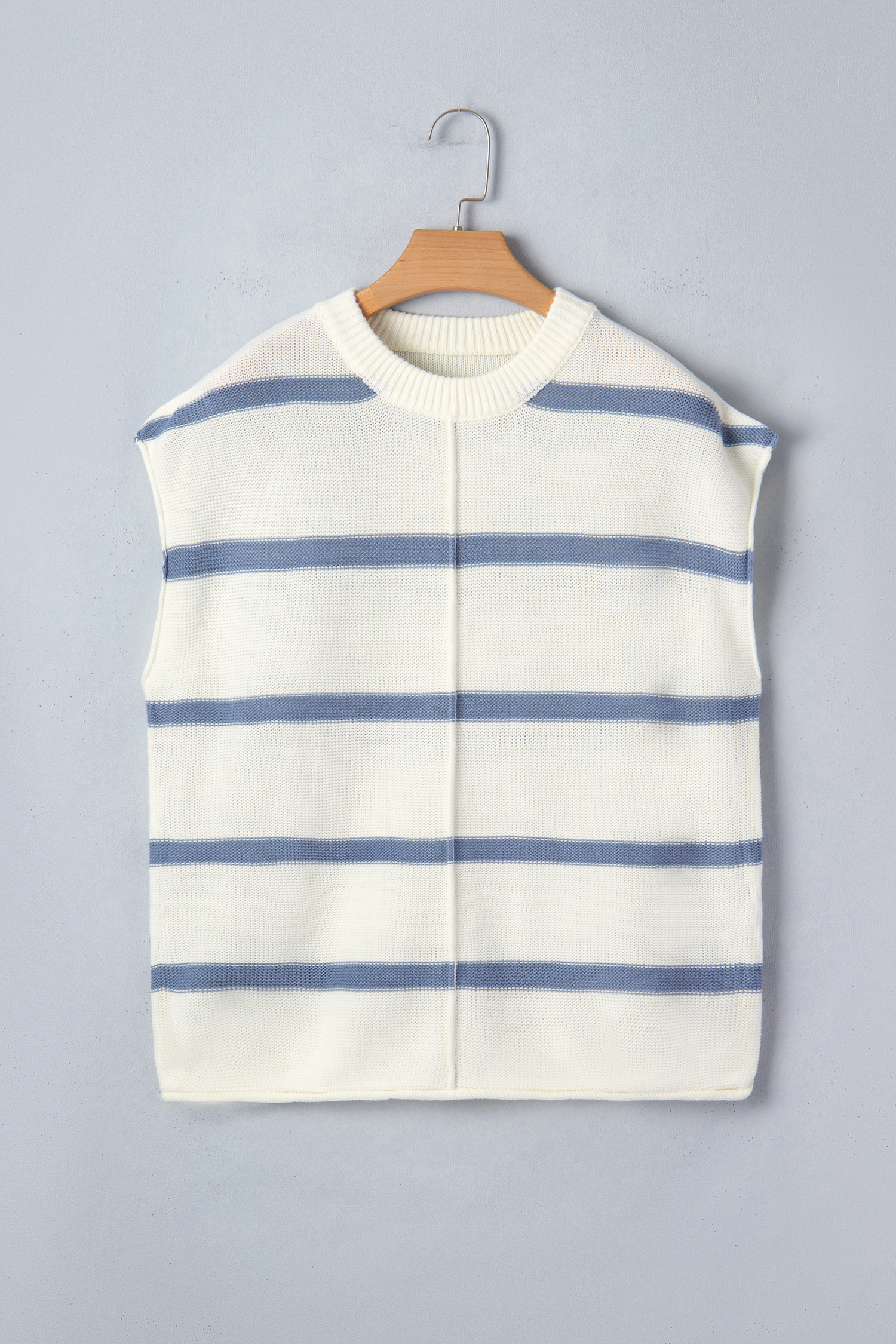 Blue Striped Batwing Sleeve Sweater Tee