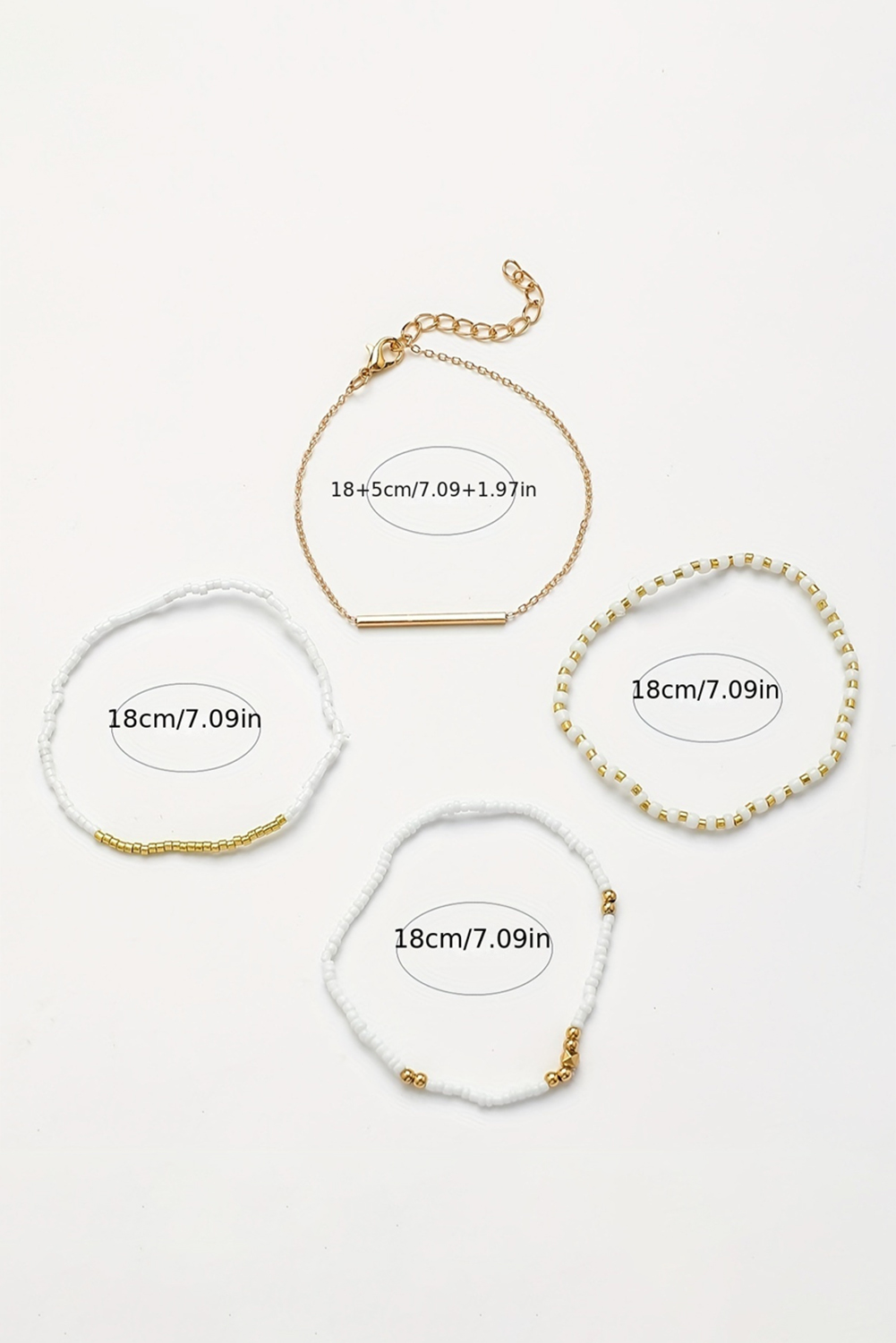 Gold Tiny Beaded Multi Layer Bracelet Set