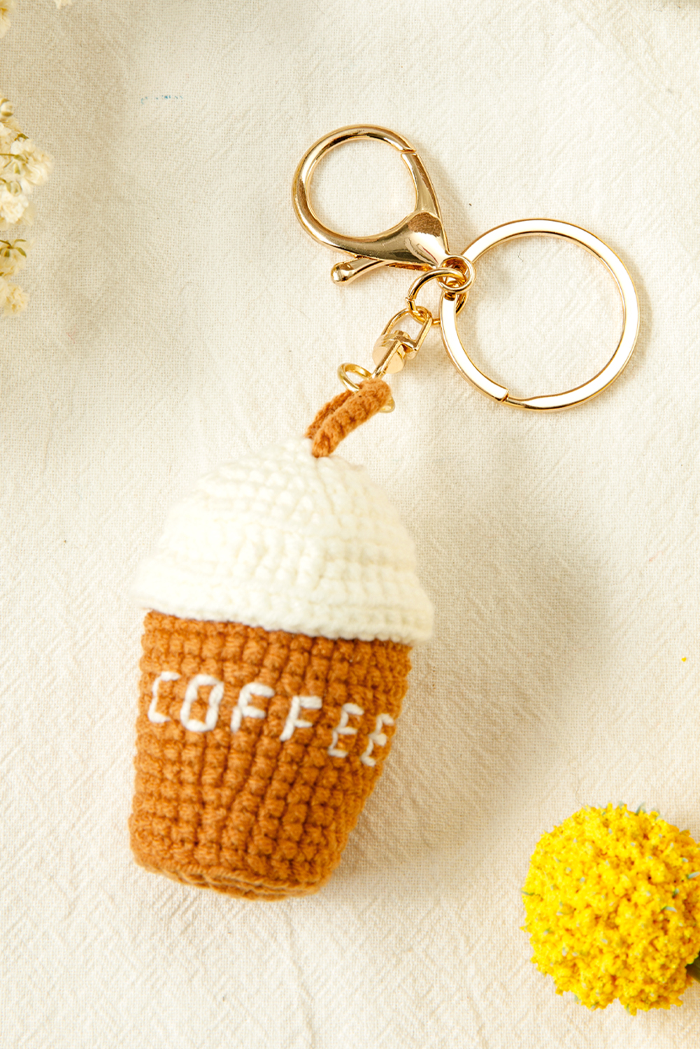 Thai Curry Crochet Coffee Pendent Keychain