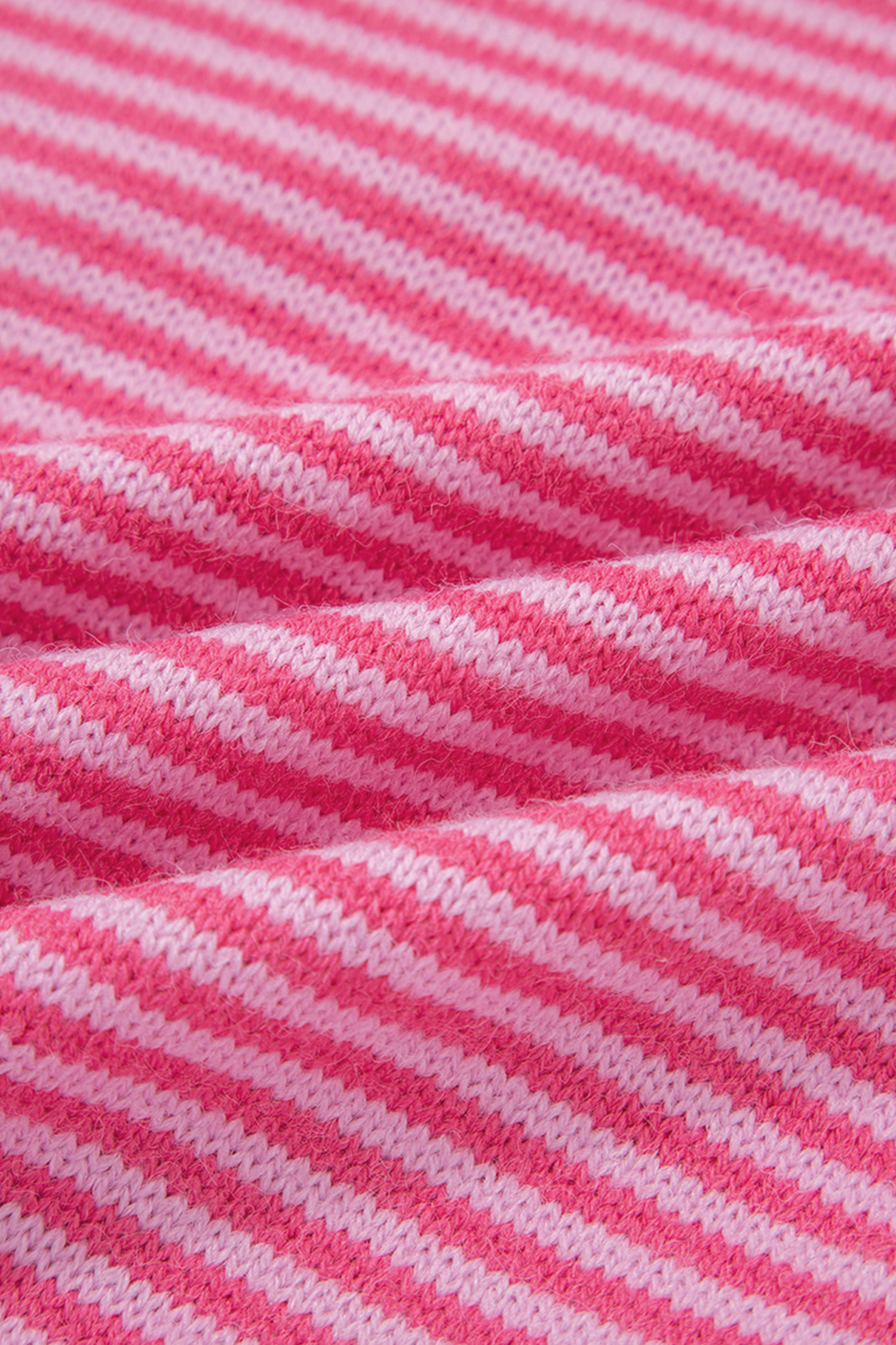 Gray Stripe Contrast Heart Pattern Valentine Knit Sweater