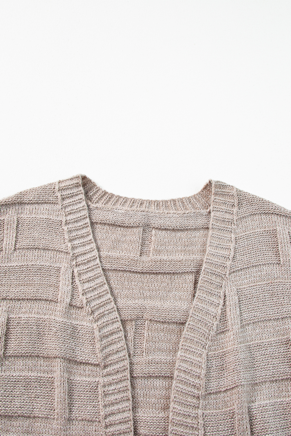 Delicacy Textured Knit Open Front Chic Cardigan with Pockets