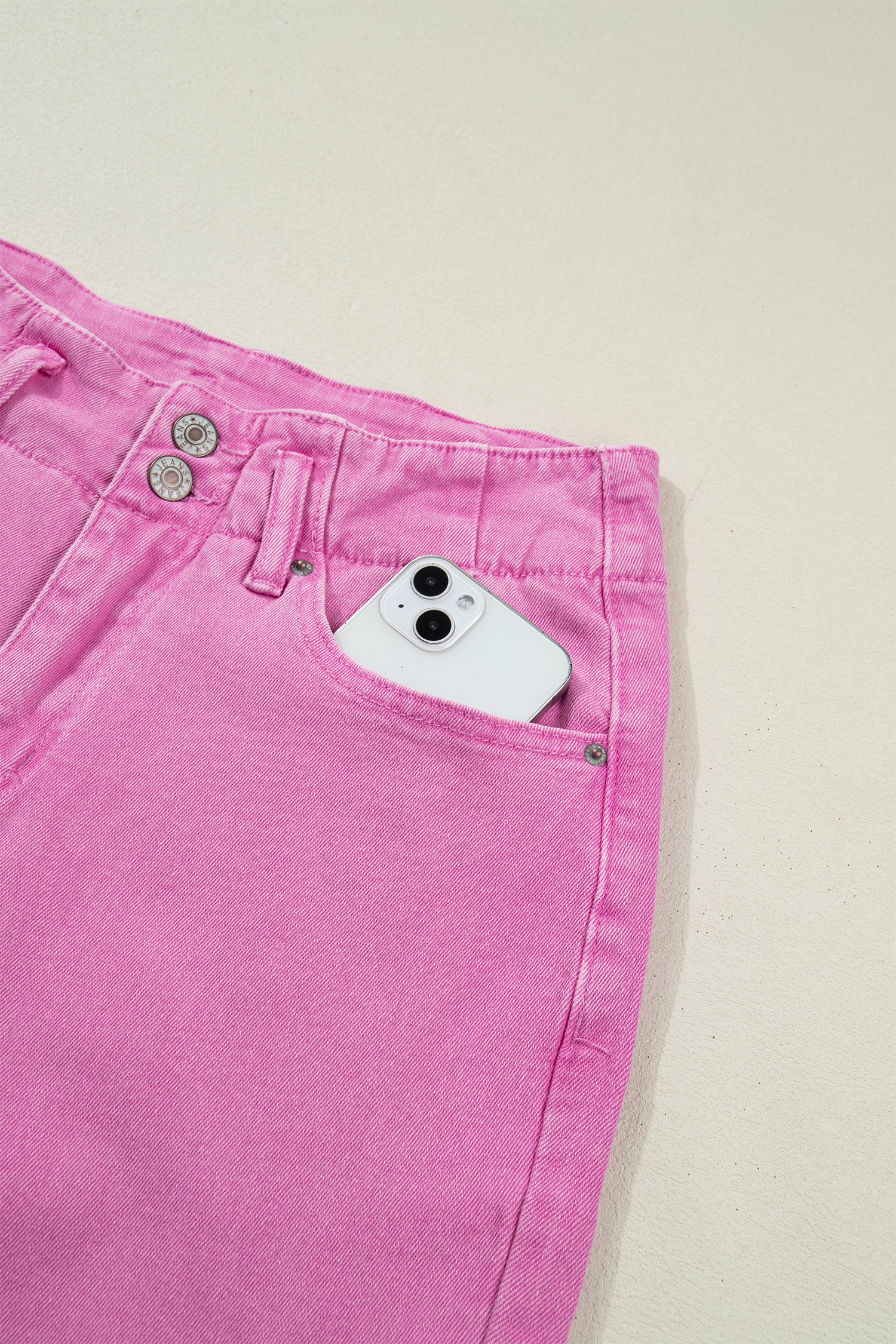 Bonbon 2-Button High Waist Flared Bottom Jeans