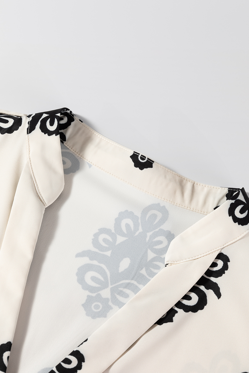 Beige Geometric Printed Sleeveless Hollowed Bowknot Back Mini Dress