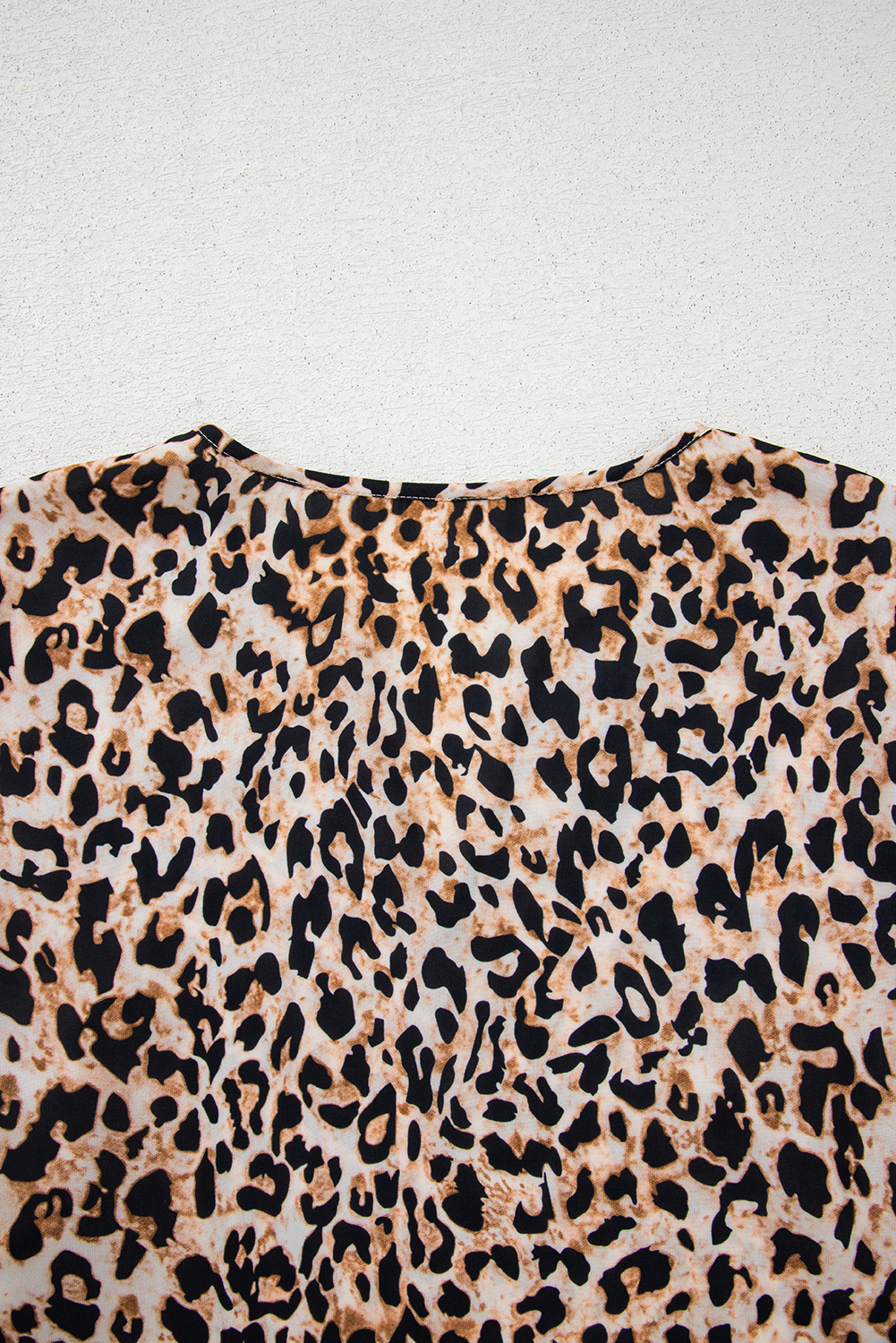 Apricot Leopard V Neck Half Sleeve Blouse