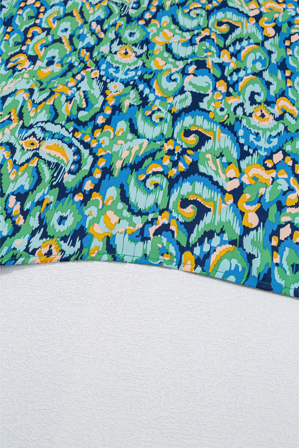 Pink Abstract Print V Neck Half Sleeve Loose Fit Tunic Blouse