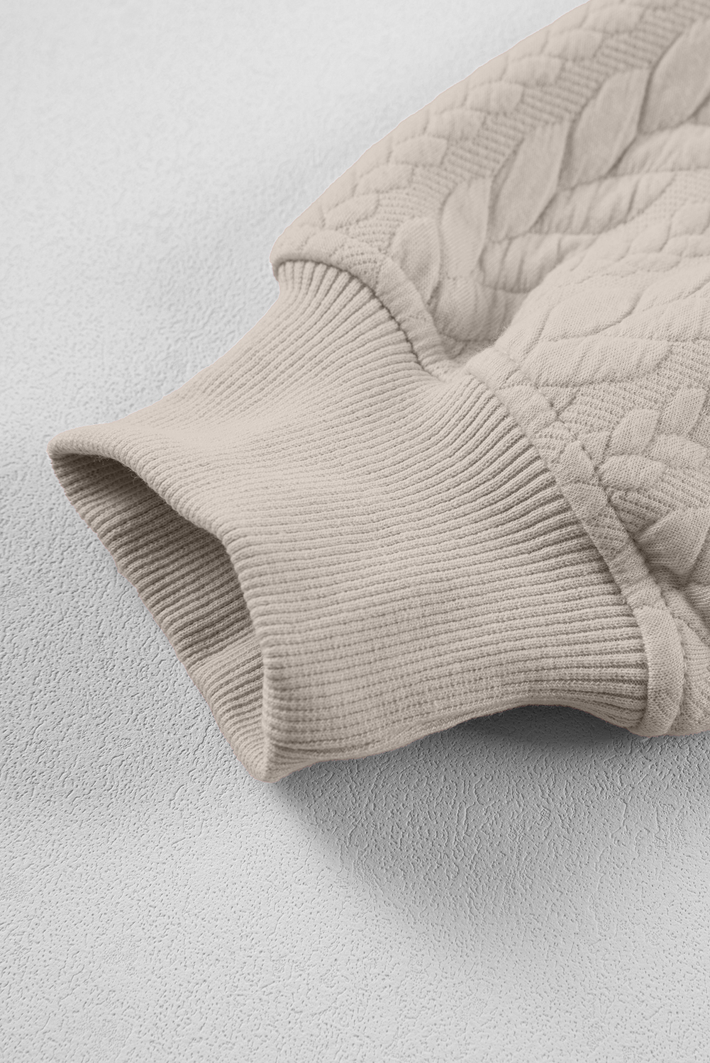 Smoke Gray Cable Textured Baggy Solid Hoodie