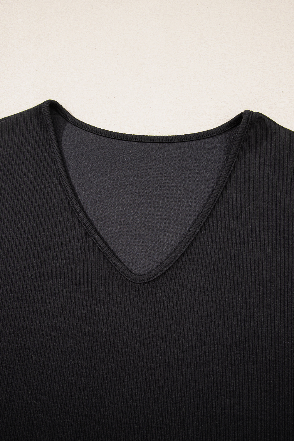 Black Flower Applique Mesh Long Sleeve V Neck Blouse