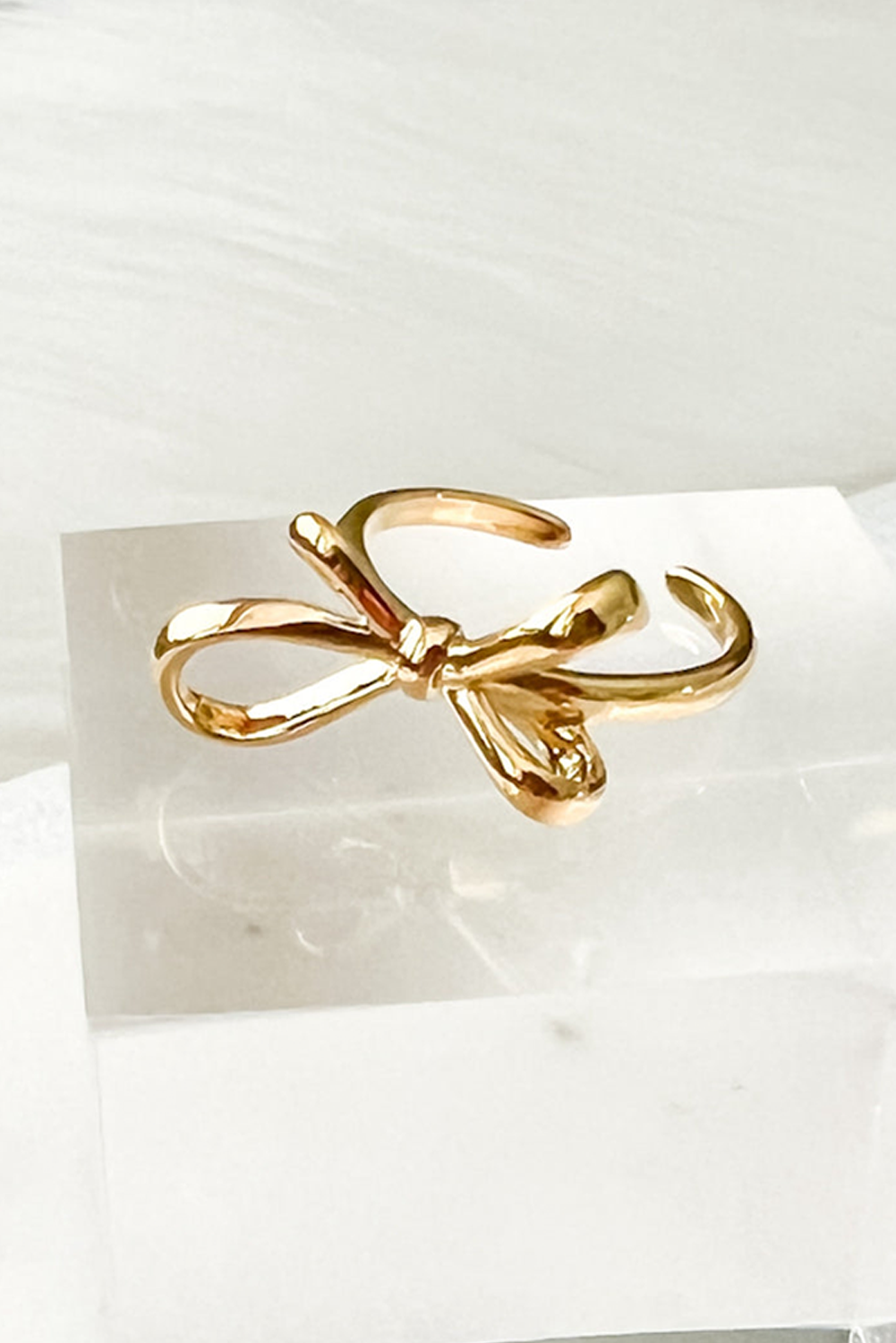 Gold Plated Alloy Half Open Bow Ring