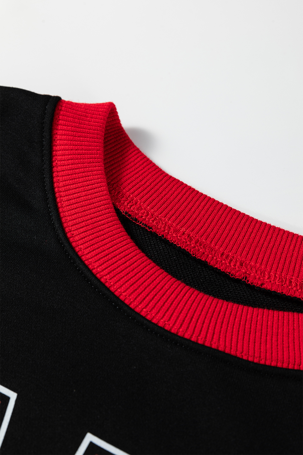 Black GAME DAY Letter Graphic Varsity Striped Detail Baggy Sweatshirt