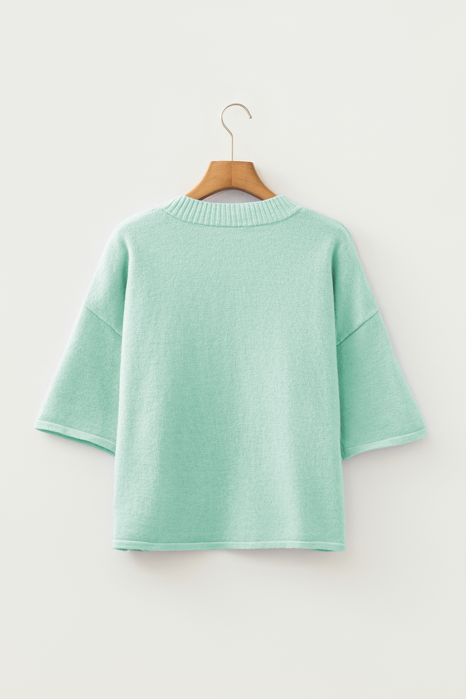 Lavendula 3/4 Sleeve Boxy Knit Button Down Sweater Cardigan