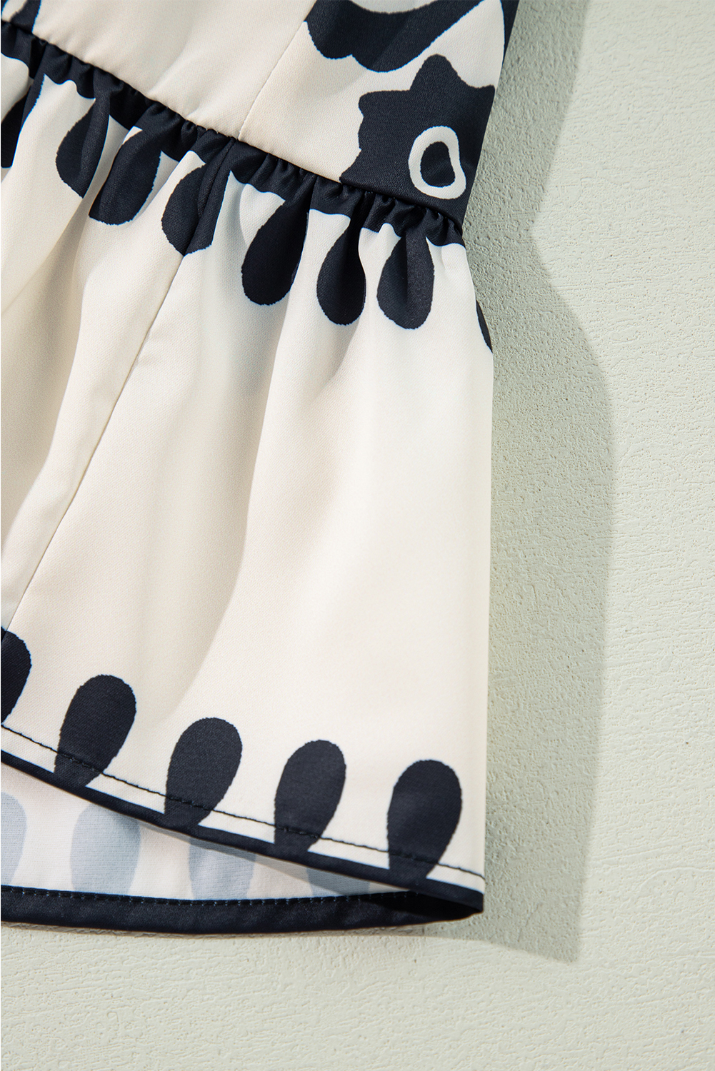 Beige Geometric Printed Sleeveless Hollowed Bowknot Back Mini Dress