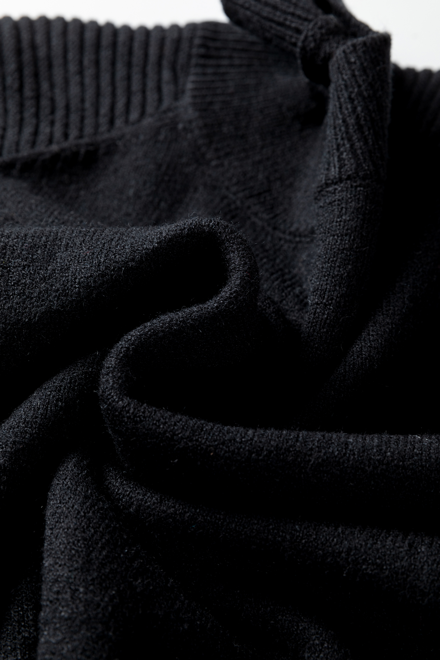 Smoke Gray High Neck Puff Sleeve Sweater Pleated Mini Skirt 2pcs Knitted Outfit