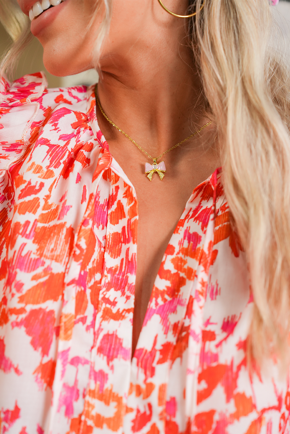 Gold Bow Knot Rhinestone Plated Choker Necklace