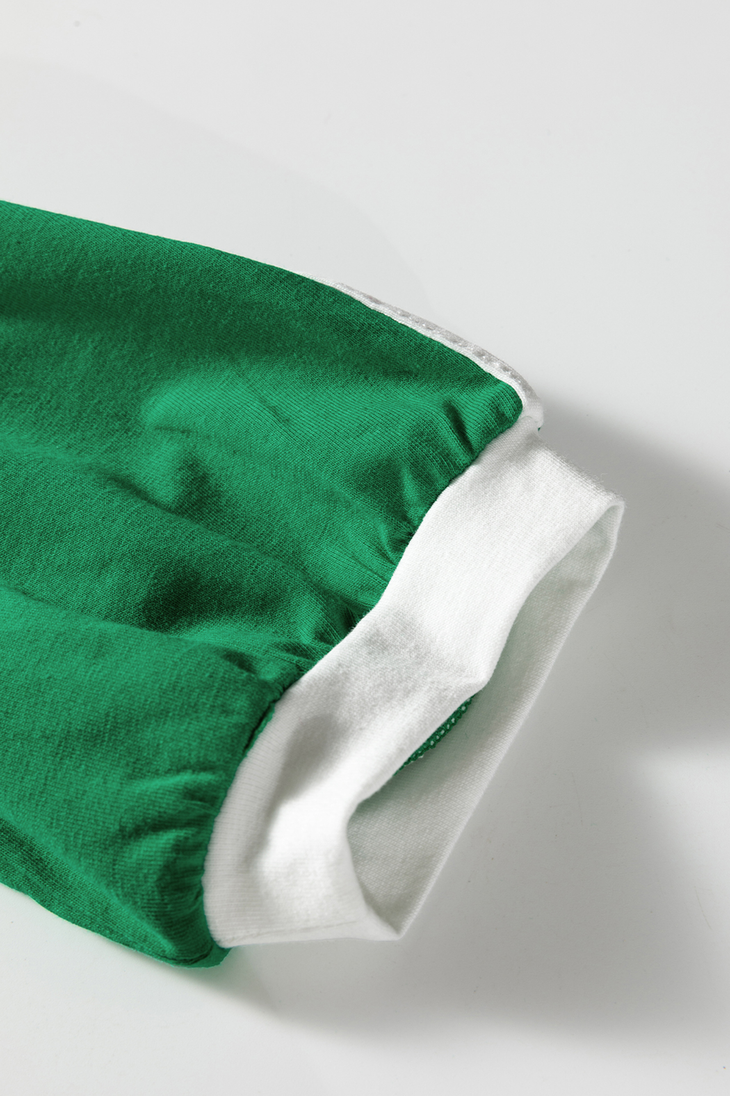 Dark Brown Varsity Striped Accent Contrast Crew Neck Long Sleeve T Shirt