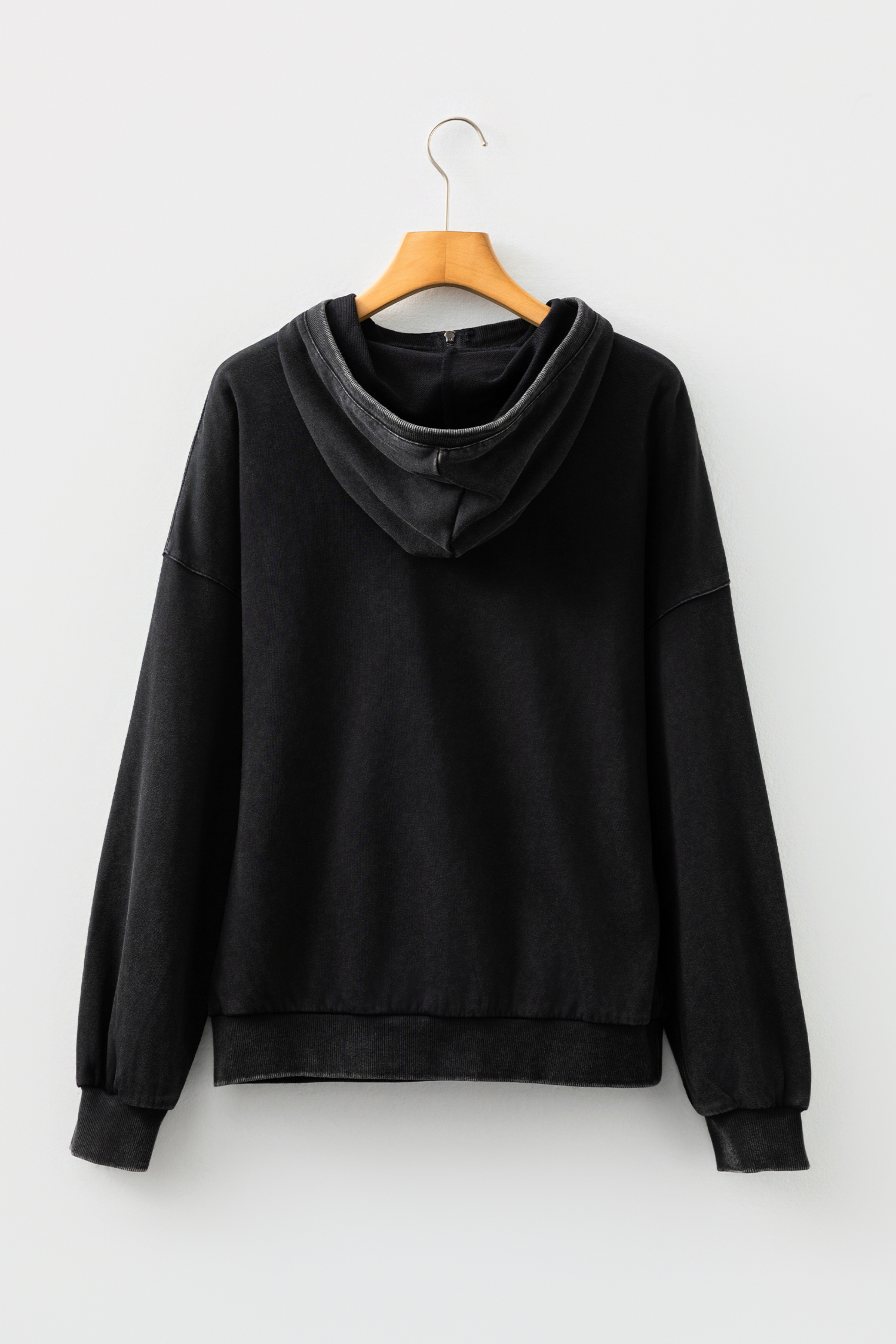 Canton Half Zip Kangaroo Pocket Mineral Wash Baggy Hoodie