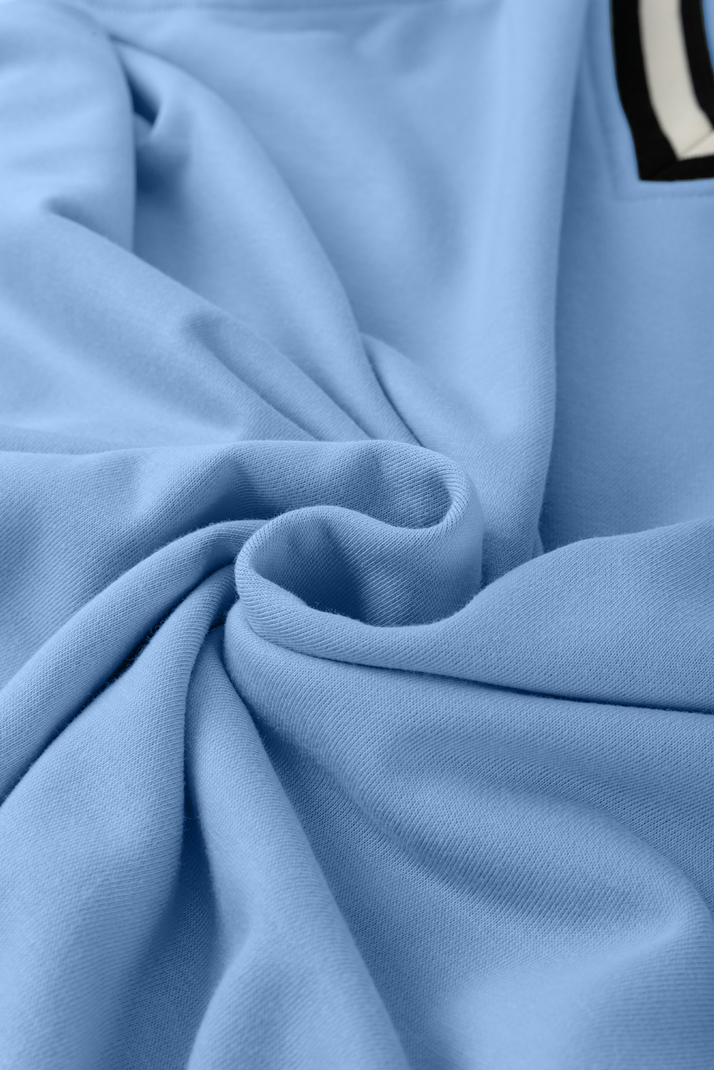 Mint Green Varsity Contrast Striped V Neck Long Sleeve T Shirt Dress with Pockets