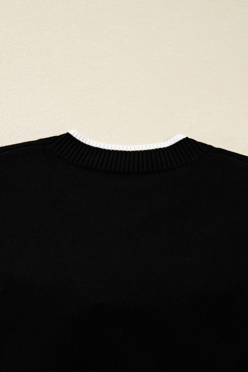 Black Contrast Trim Big Bow Accent Holiday Cropped Sweater