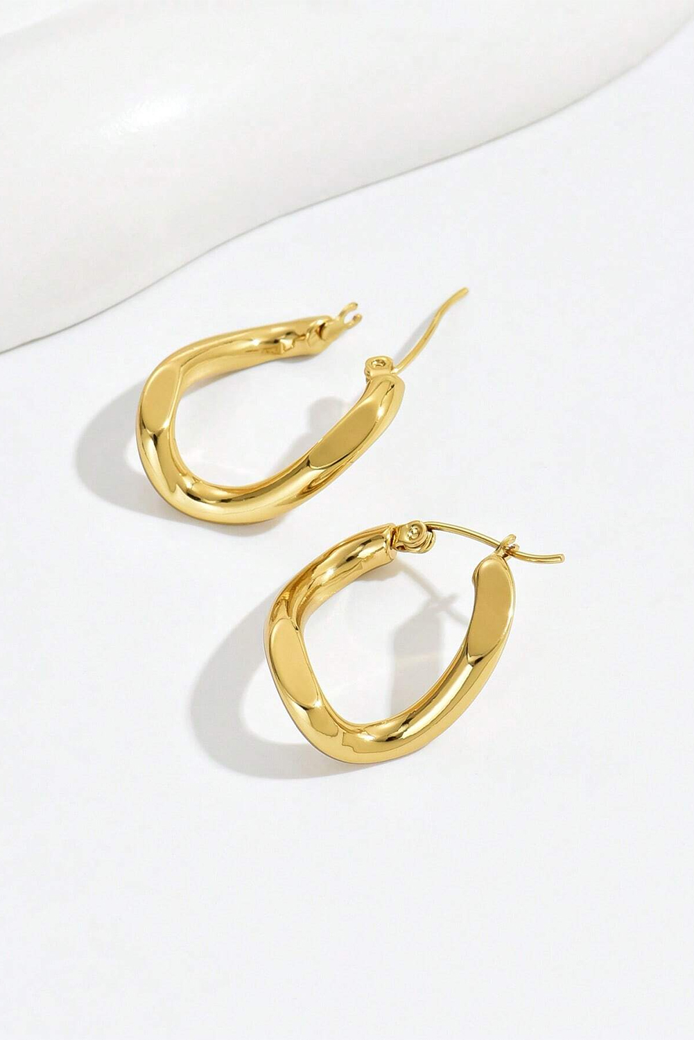 Gold Plated 3D Spiral Stainless Steel Earrings