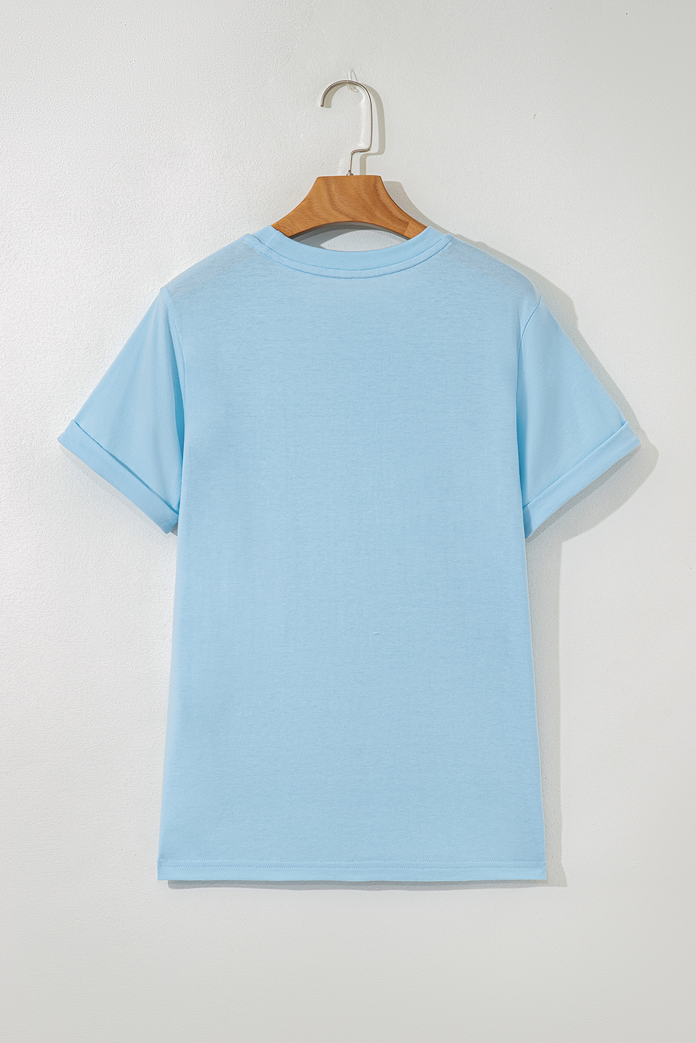 Khaki Casual Plain Crew Neck Tee