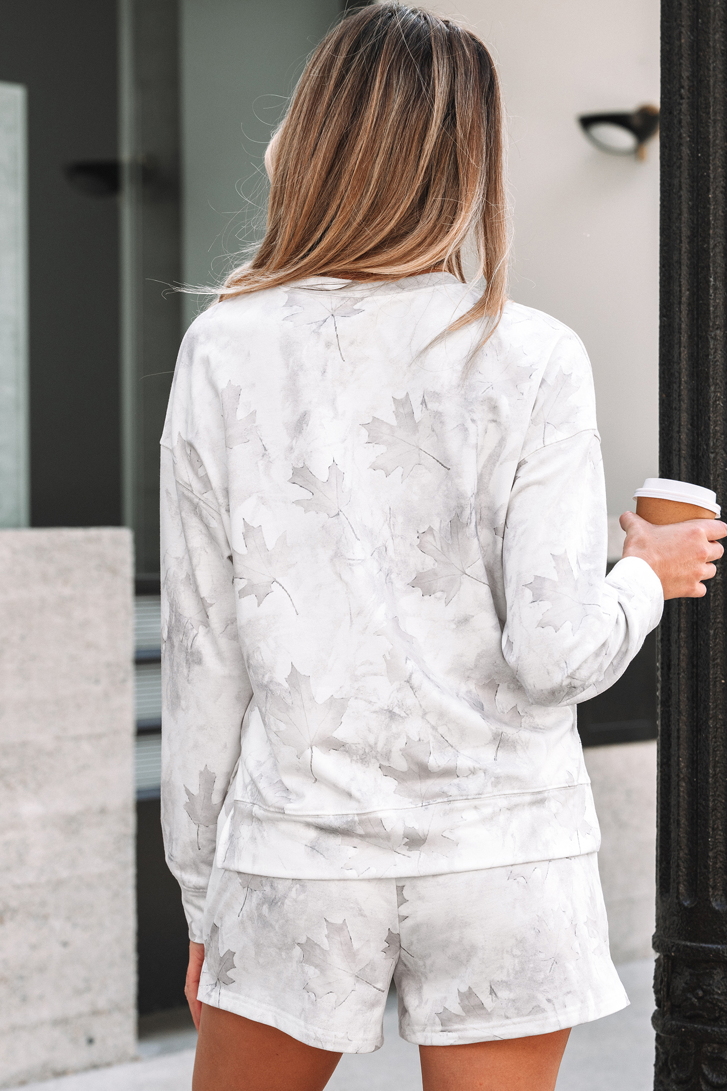 Beige Camo Print Baggy Drawstring Jogger Sweatpants