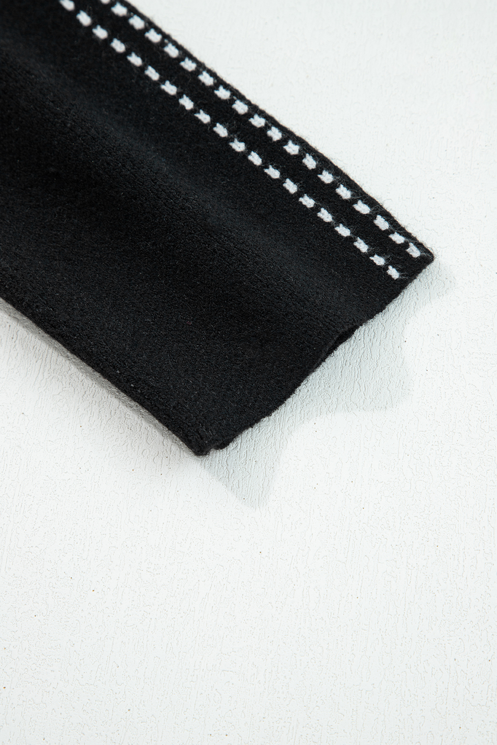 Black Contrast Trim Button up Sweater Cardigan