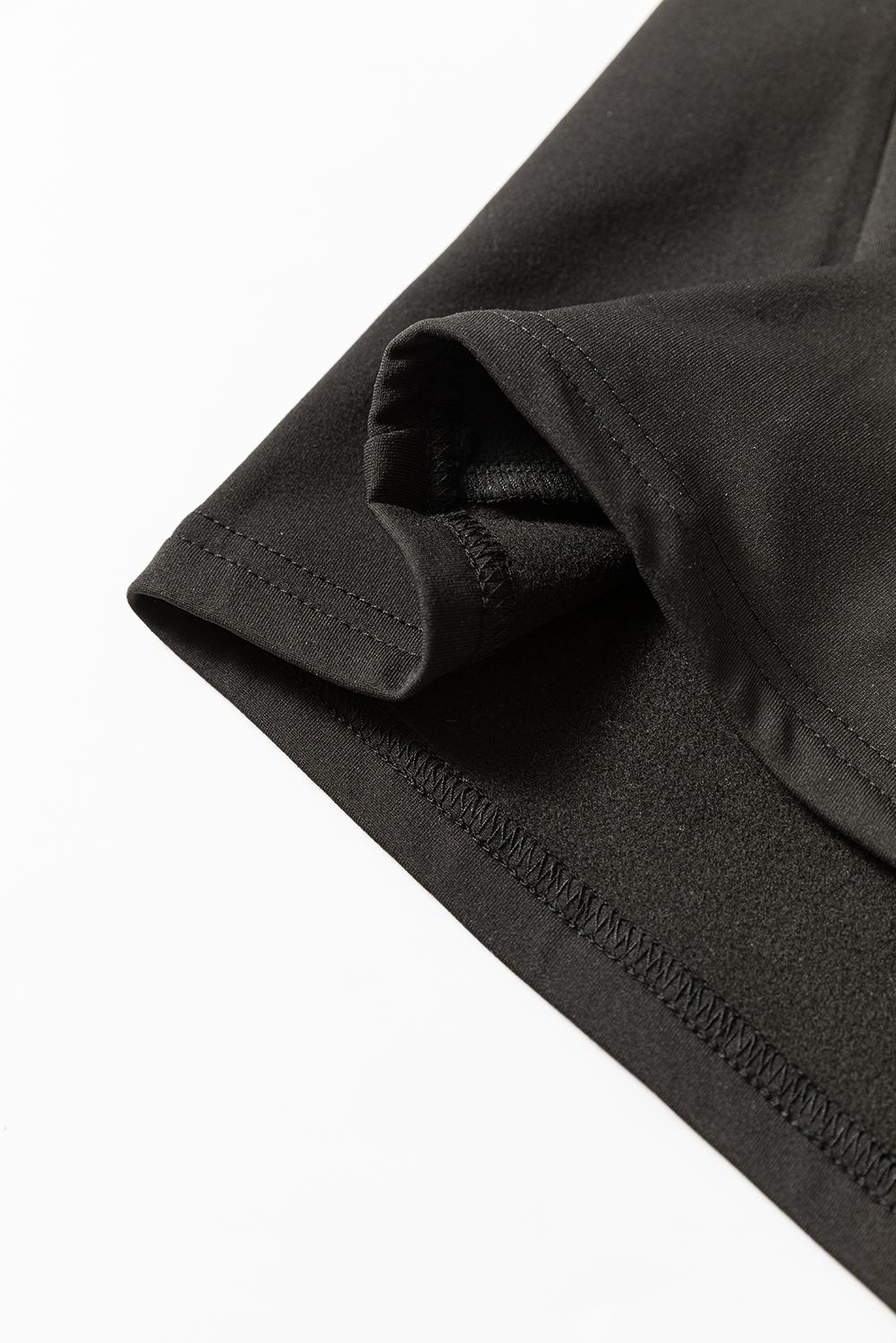 Black Solid Scoop Neck Slim Fit Thermal Top