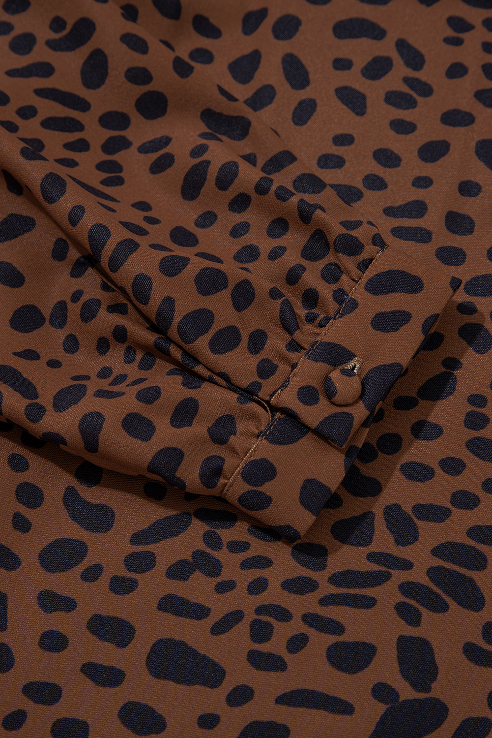 Brown Leopard Print Ruffled Puff Sleeve Blouse