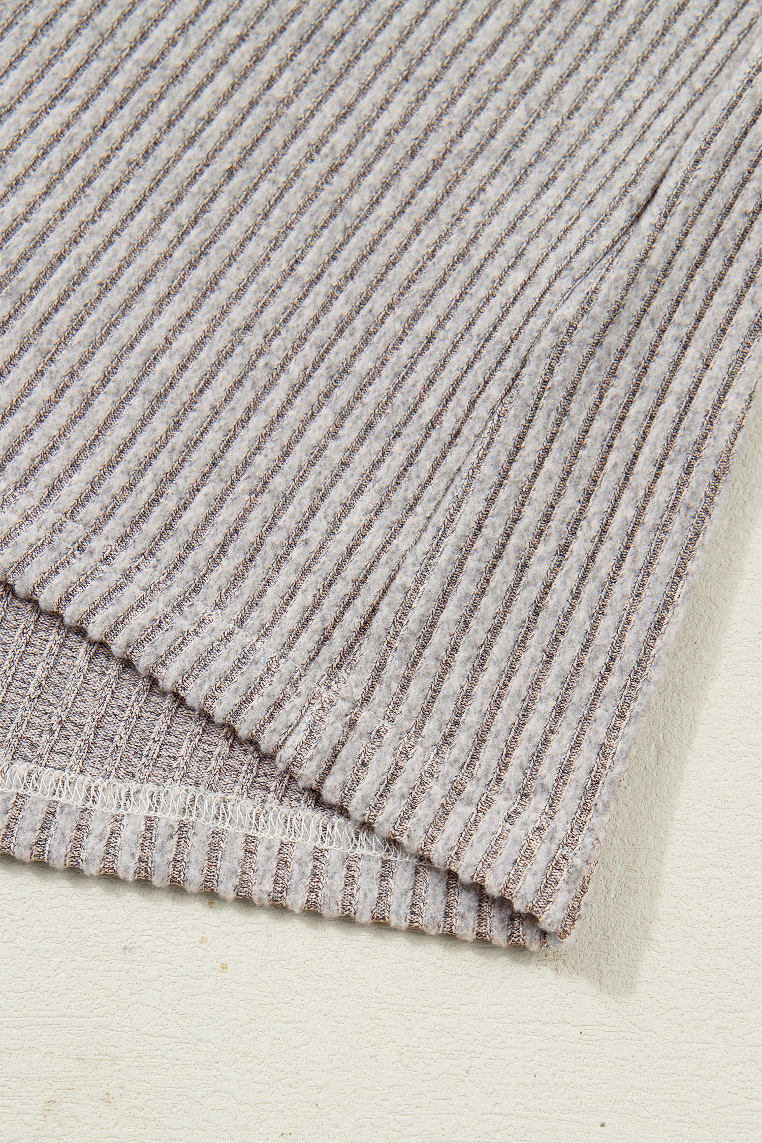 Racing Red Ribbed V Neck Contrast Ribbon Bow Back Drop Shoulder Long Sleeve Top