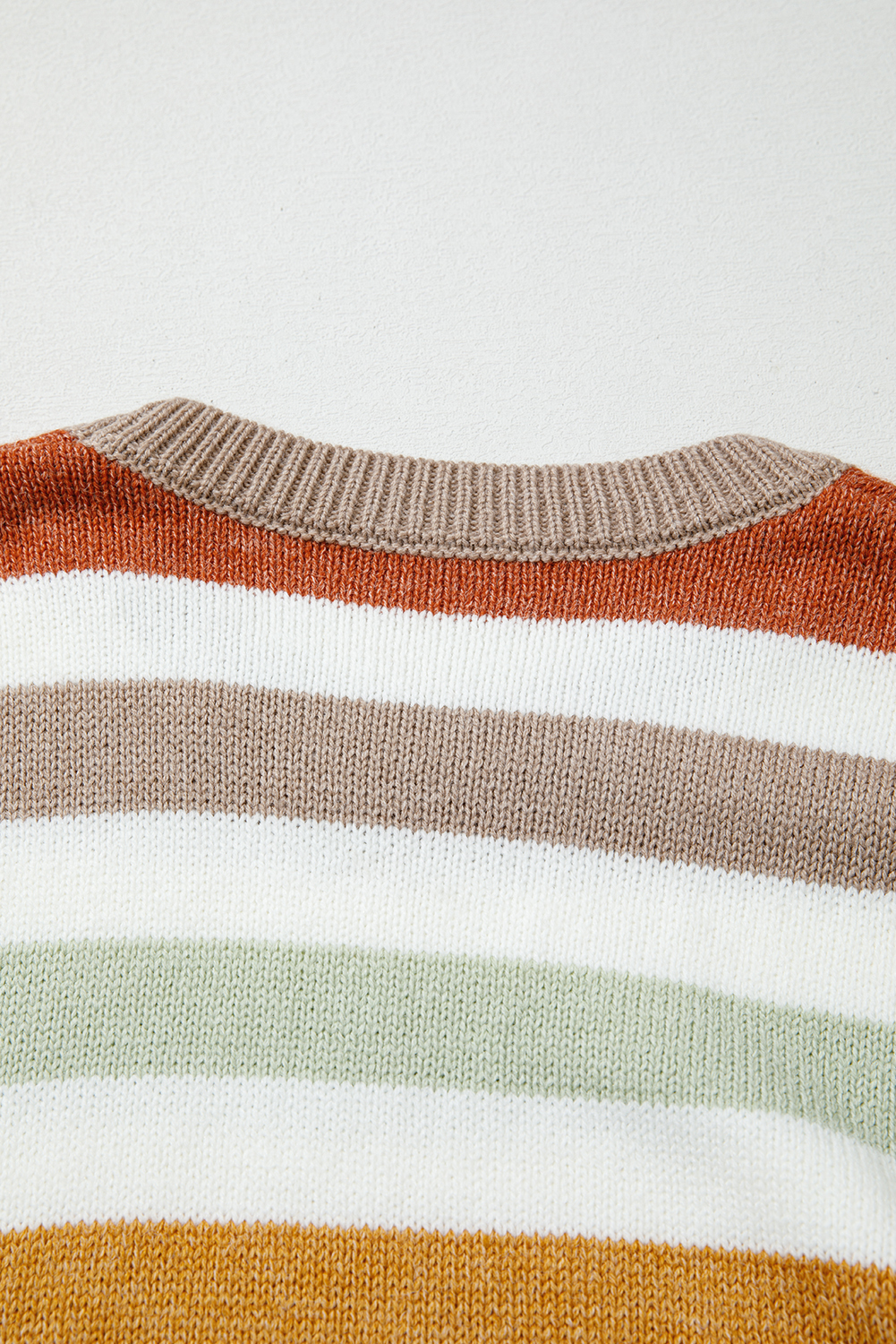 Multicolour Stripe Drop Shoulder Crew Neck Sweater