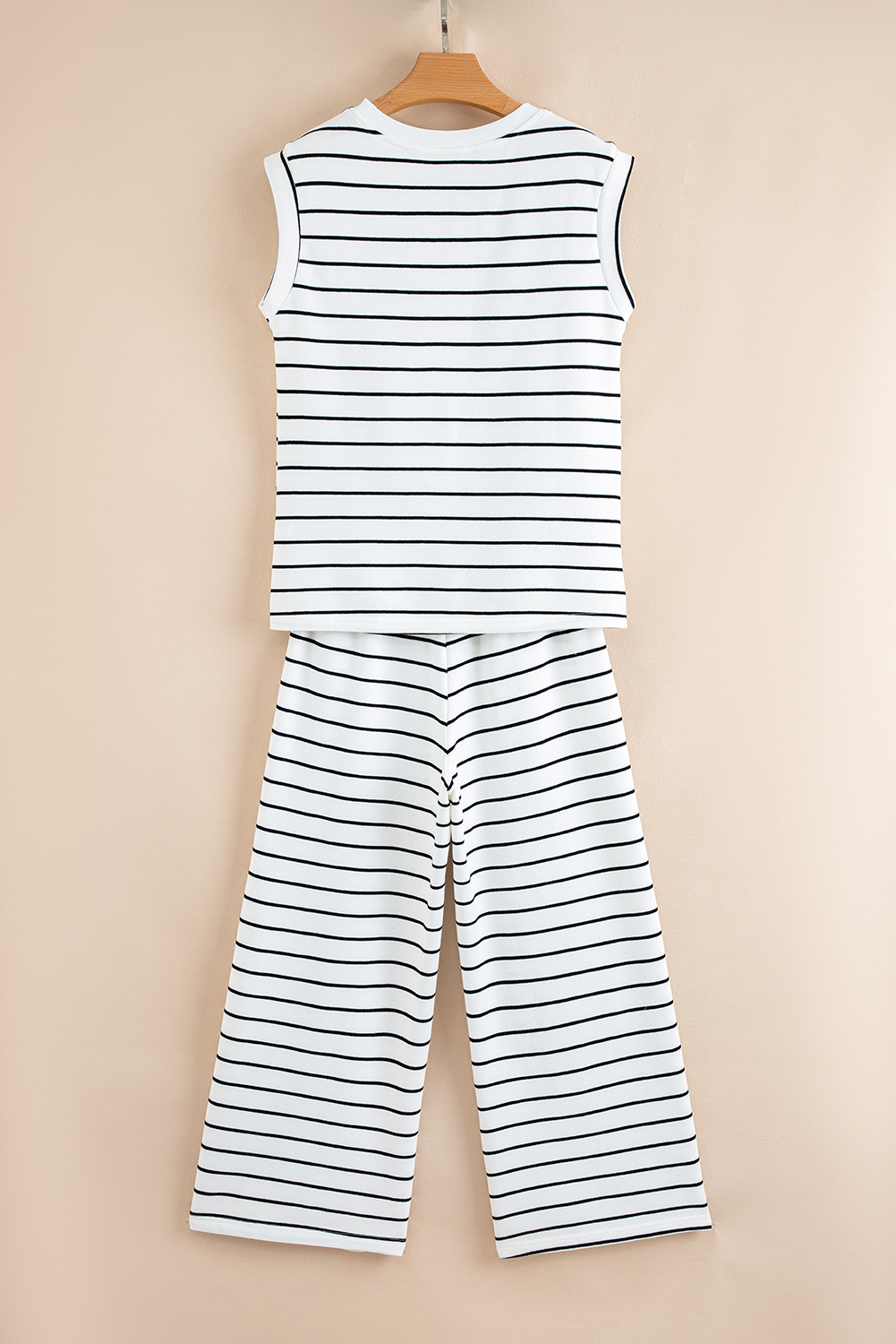 Sail Blue Casual Wide Leg 2pcs Pants Set