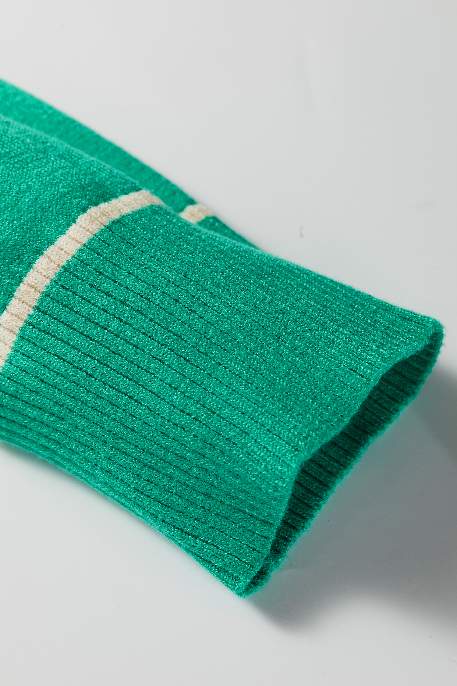 Sea Green Contrast Detail Drop Shoulder Baggy Sweater