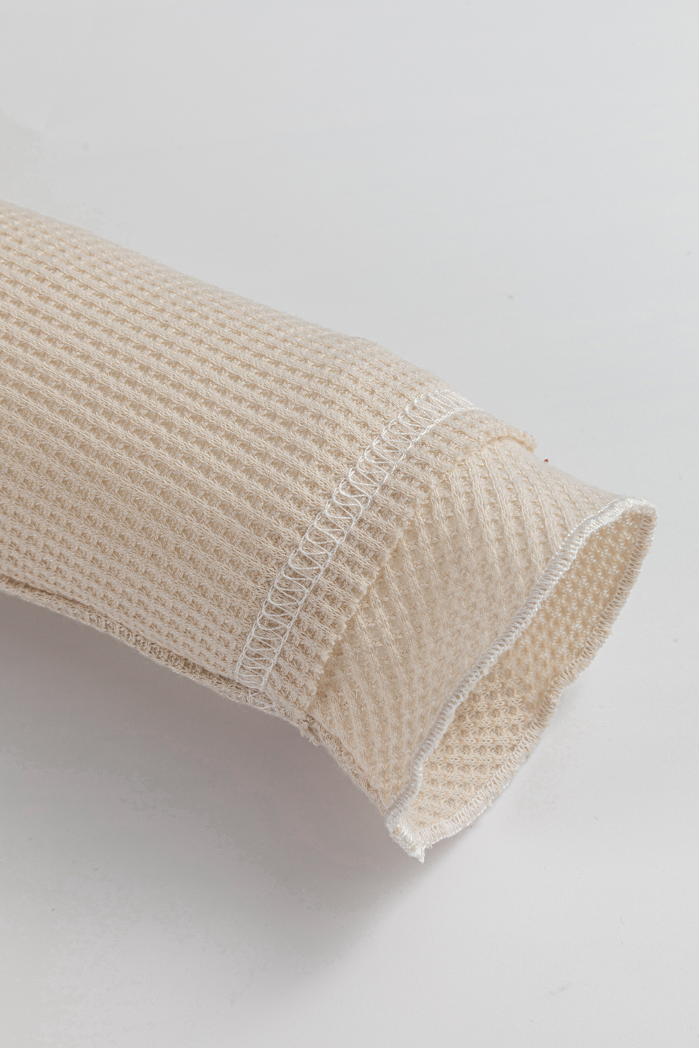 Smoke Gray Textured Round Neck Long Sleeve Top