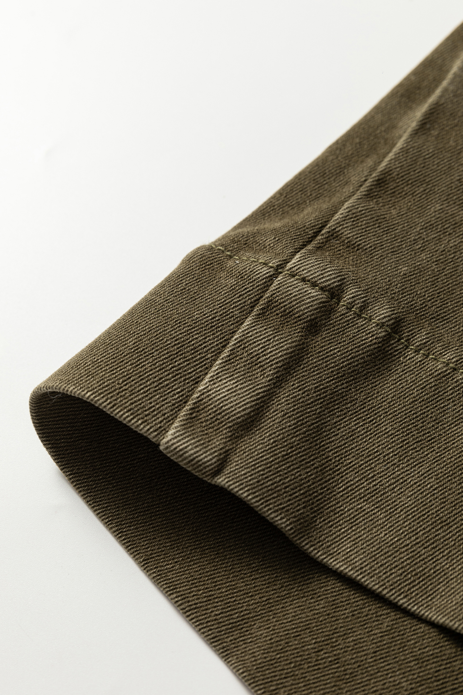 Jungle Green Double Waistband Loose Straight Jeans