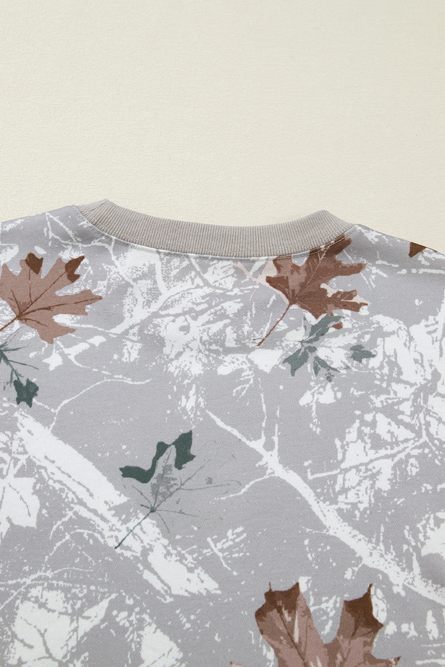 Beige Camo Print Baggy Drawstring Jogger Sweatpants