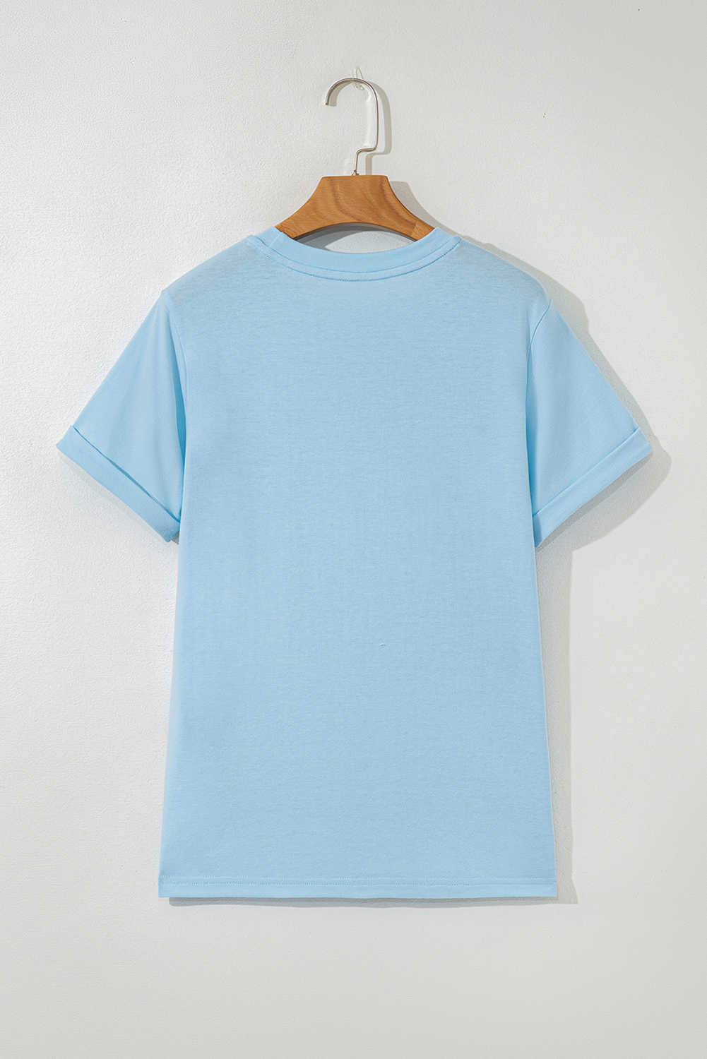Light Blue Sequin Mallard Graphic Womens Casual Tee