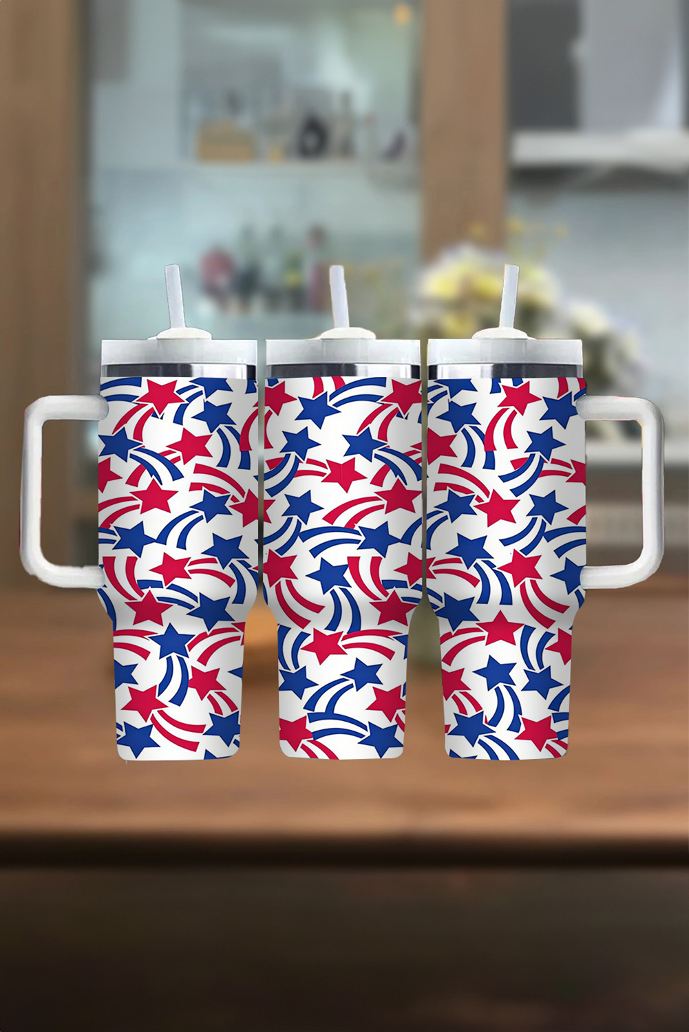 White American Stars Print Large Tumbler 40oz