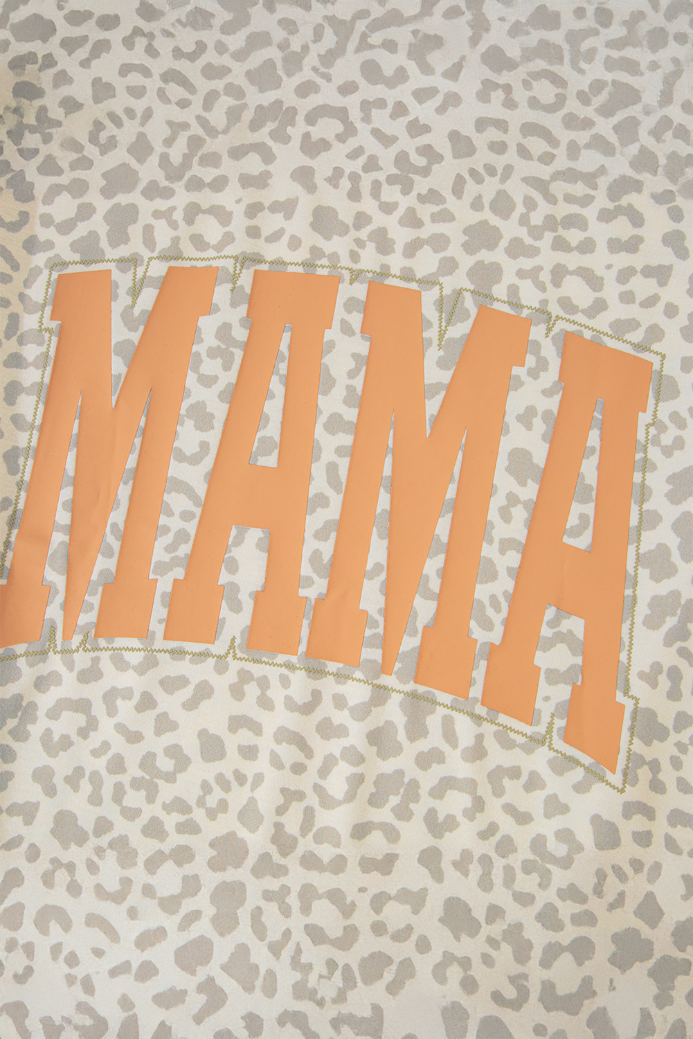 Yellow MAMA Letter Graphic Leopard Loose Tee