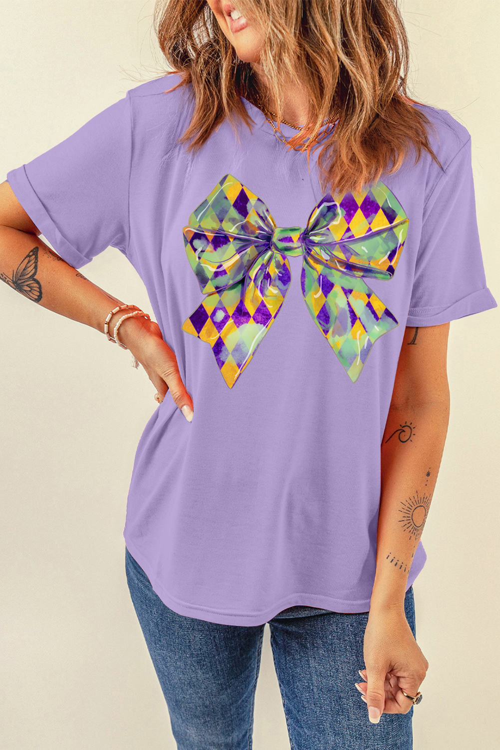 Wisteria Sequin mardi gras Graphic T Shirt