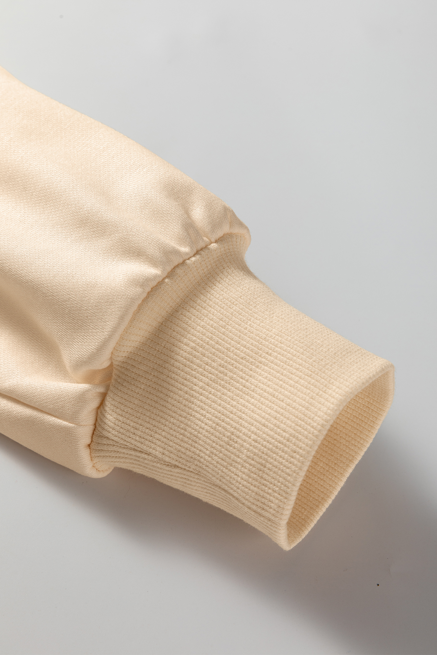 Beige Stripe Puff Sleeve Casual Pullover Sweatshirt