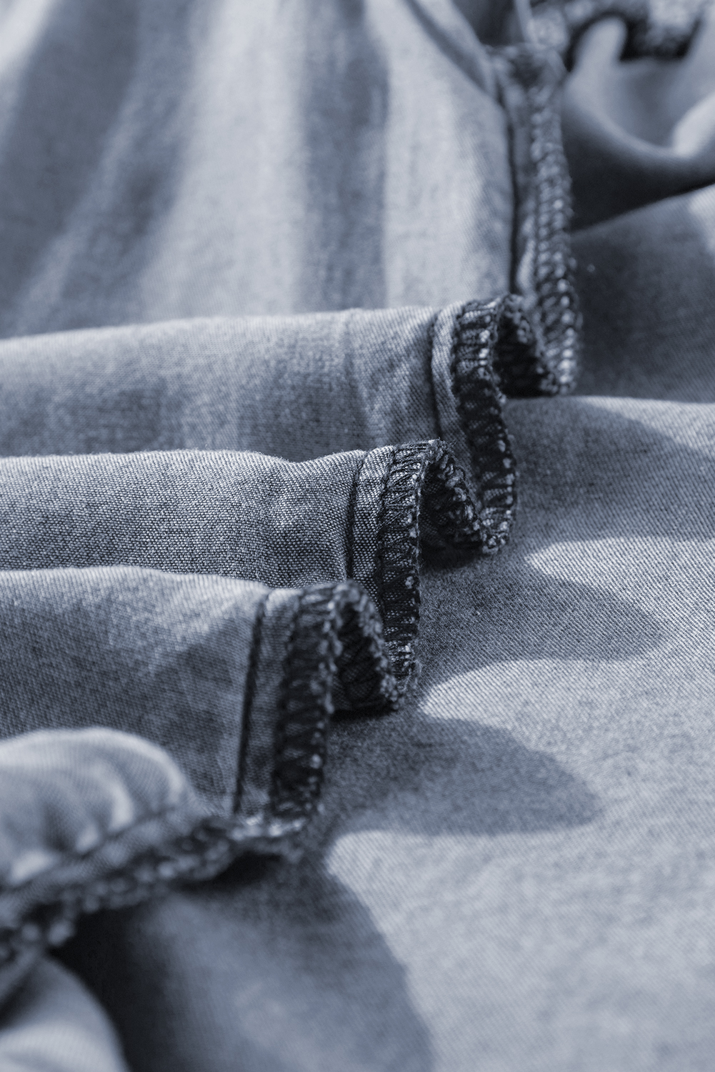 Ashleigh Blue Ruffled Shirred Neckline Sleeveless Denim Tank Top