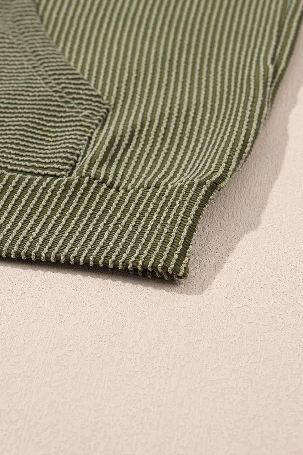 Smoke Gray Twisted Rib Texture Solid Hoodie