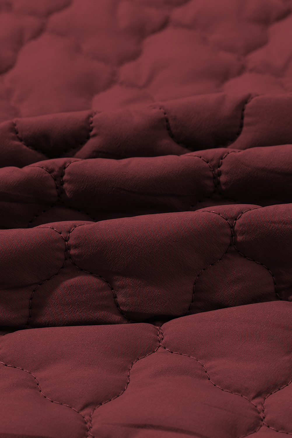 Wild Ginger Flower Shape Quilted Snap Button Zip Up Winter Vest